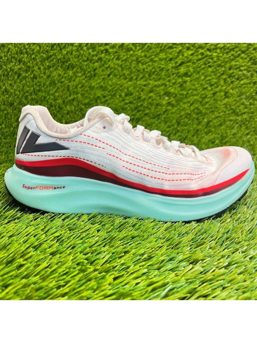 VJ Lightspeed Womens Size 6.5 White Blue Red Athletic Running Shoes Sneakers